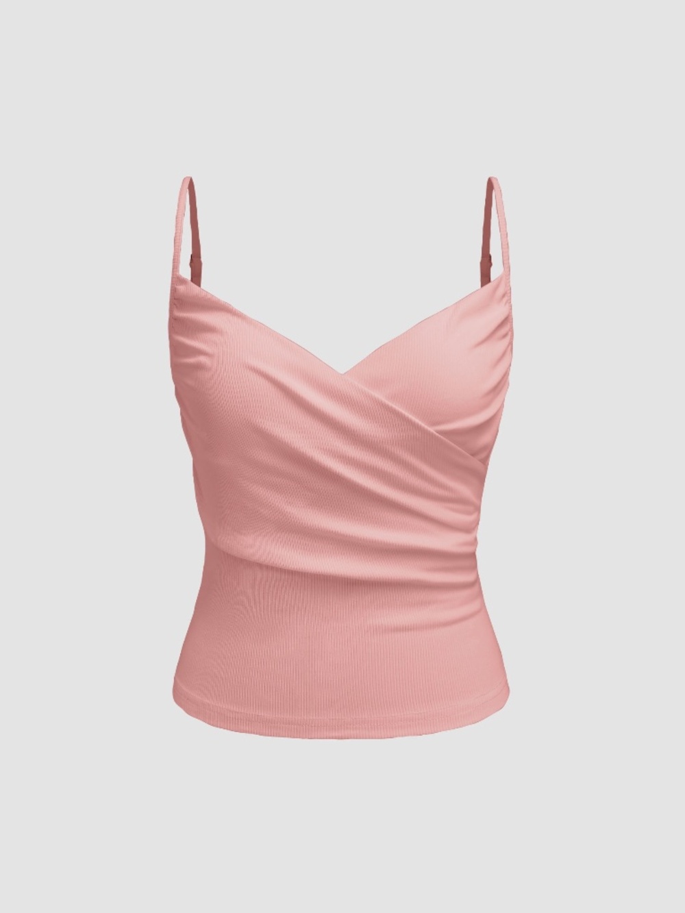 Cider V-Neck Peach Wrap-Style Ribbed Cami